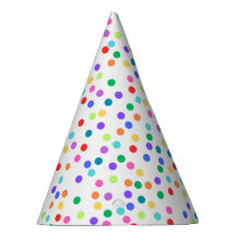 Rainbow Polka Dot Confetti Party Hats