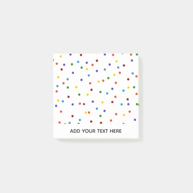 Rainbow Polka Dot Confetti Post-it Notes (Front)