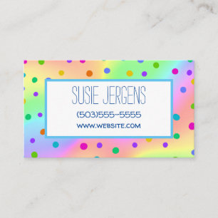 Rainbow Polka Dot Customisable Business Cards