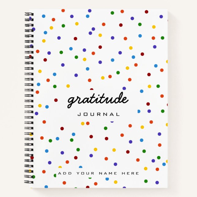 Rainbow Polka Dot gratitude Journal (Front)