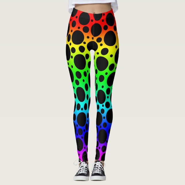 Rainbow Polka Dot Leggings (Front)