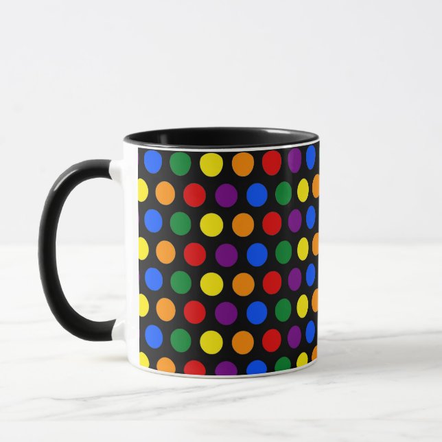 Rainbow Polka Dot Mug (Left)
