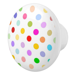Rainbow Polka dot pattern Ceramic Knob