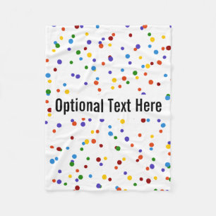 Rainbow Polka Dot Pattern White Fleece Blanket