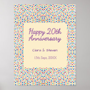 rainbow polka dots 20th anniversary purple orange poster