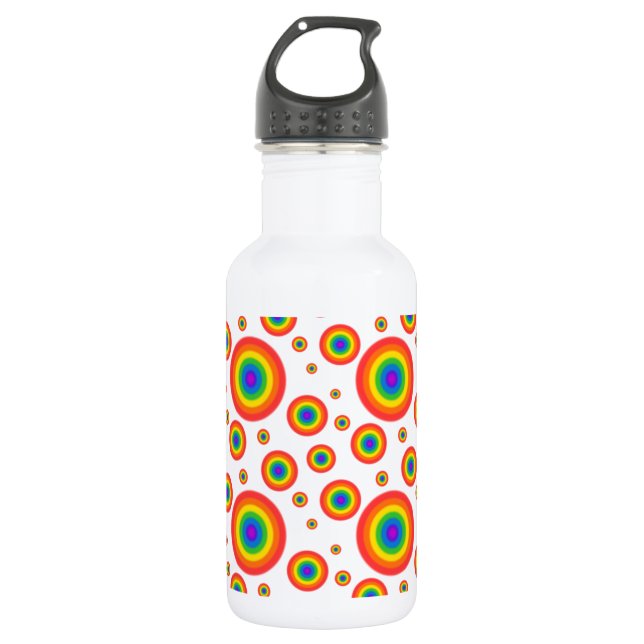 Rainbow Polka Dots 532 Ml Water Bottle (Front)