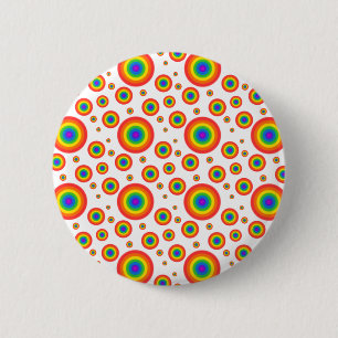 Rainbow Polka Dots 6 Cm Round Badge