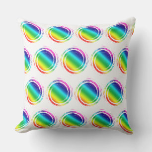 Rainbow Polka Dots Circle Sun Summer Cushion