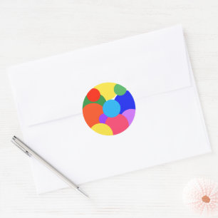 Rainbow Polka Dots Classic Round Sticker