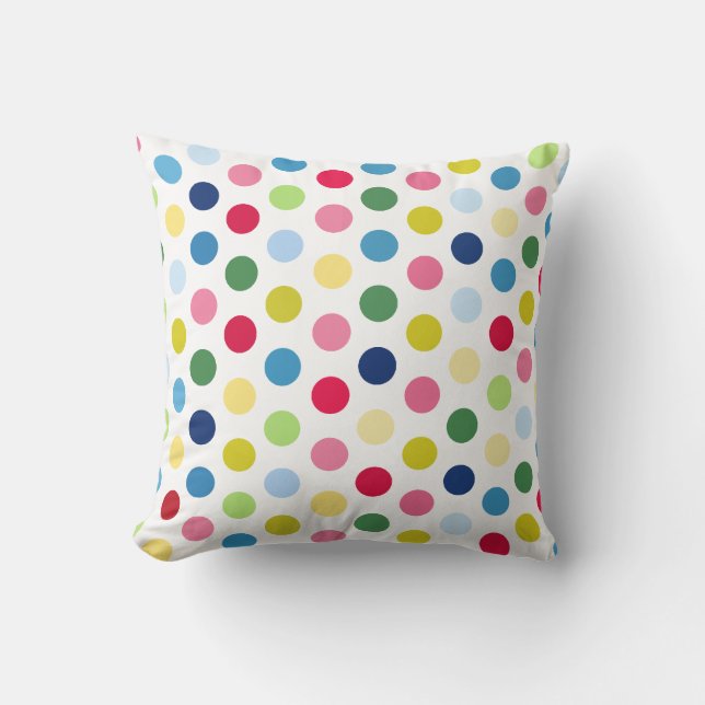 Rainbow polka dots cushion (Front)