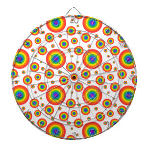 Rainbow Polka Dots Dartboard
