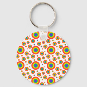 Rainbow Polka Dots Key Ring