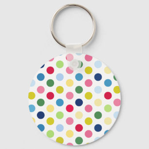Rainbow polka dots key ring