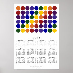 Rainbow Polka Dots LGBTQ Pride 2026 Calendar Poster