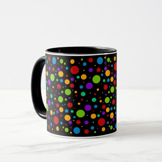 Rainbow Polka Dots Mug (Front Left)