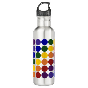 Rainbow Polka Dots on Grey 710 Ml Water Bottle