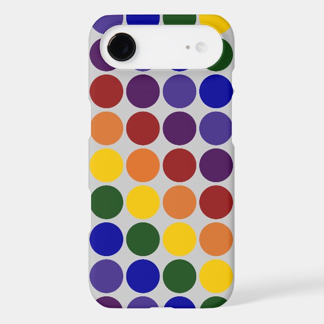 Rainbow Polka Dots on Grey iPhone 3 Case-Mate Case (Back)
