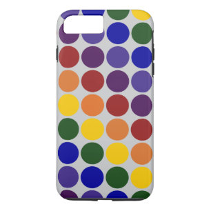 Rainbow Polka Dots on Grey iPhone 8/7 Plus Case