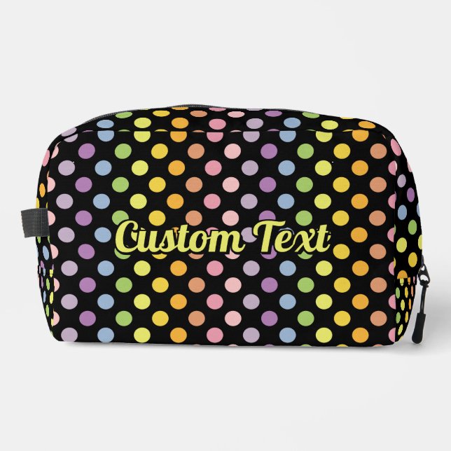Rainbow Polka Dots Pattern Dopp Kit (Front)