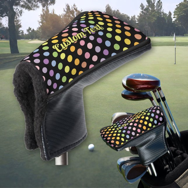 Rainbow Polka Dots Pattern Golf Head Cover (Creator Uploaded)
