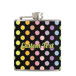 Rainbow Polka Dots Pattern Hip Flask