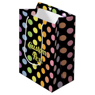 Rainbow Polka Dots Pattern Medium Gift Bag