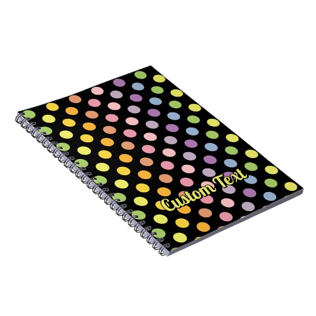 Rainbow Polka Dots Pattern Notebook (Right Side)