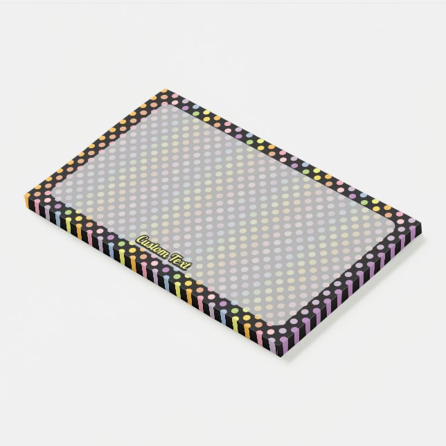 Rainbow Polka Dots Pattern Post-it Notes (Angled)