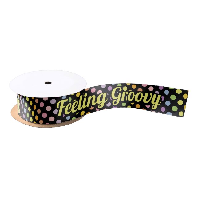 Rainbow Polka Dots Pattern Satin Ribbon (Spool)