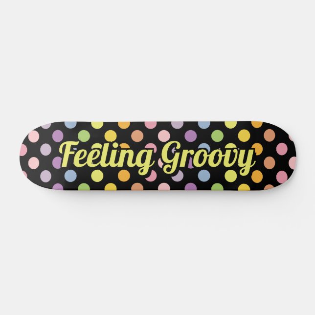 Rainbow Polka Dots Pattern Skateboard (Horz)