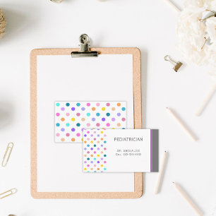 Rainbow Polka Dots Playful Colourful Business Card