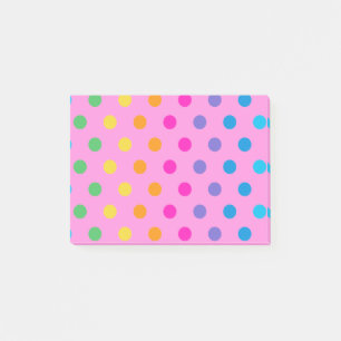 rainbow polka dots post-it notes