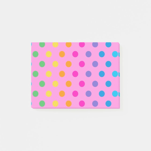rainbow polka dots post-it notes (Front)