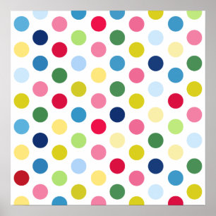 Rainbow polka dots poster