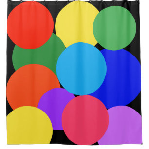 Rainbow Polka Dots Shower Curtain