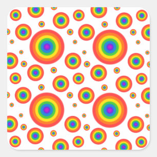 Rainbow Polka Dots Square Sticker