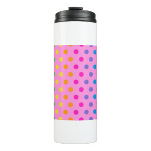 rainbow polka dots thermal tumbler