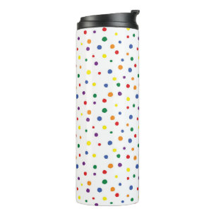 Rainbow Polka Dots Thermal Tumbler