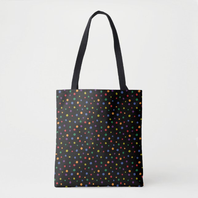 Rainbow Polka Dots Tote Bag (Front)
