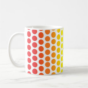 Rainbow Polka Dots White Coffee Mug