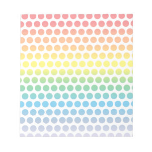 Rainbow Polka Dots White Notepad