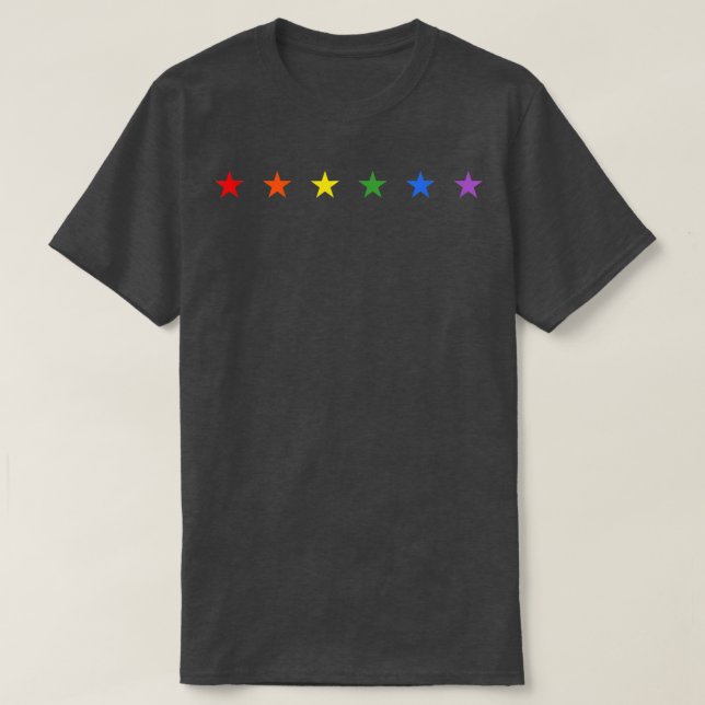 Rainbow Polka star Gay Pride Colours LGBTQ Ally T- T-Shirt (Design Front)