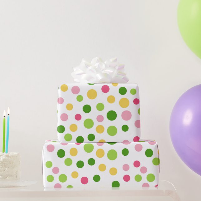 Rainbow Polkadot Pattern Colourful Wrapping Paper (Party Gifts)