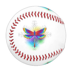 Rainbow Polygonal Dragonfly Baseball