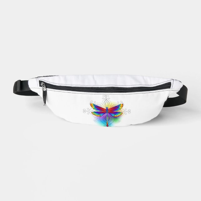 Rainbow Polygonal Dragonfly Bum Bags (Front)