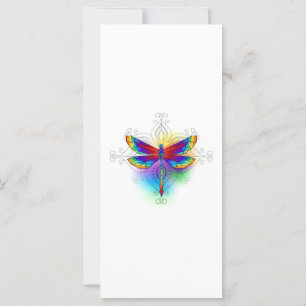 Rainbow Polygonal Dragonfly Card