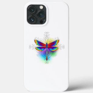 Rainbow Polygonal Dragonfly iPhone 13 Pro Max Case