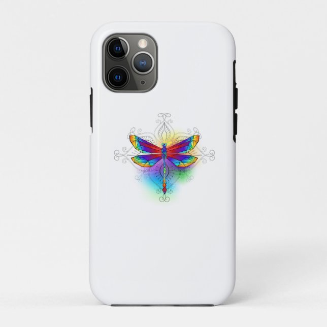 Rainbow Polygonal Dragonfly Case-Mate iPhone Case (Back)