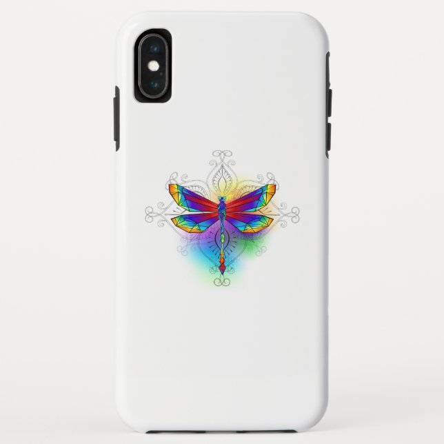 Rainbow Polygonal Dragonfly Case-Mate iPhone Case (Back)