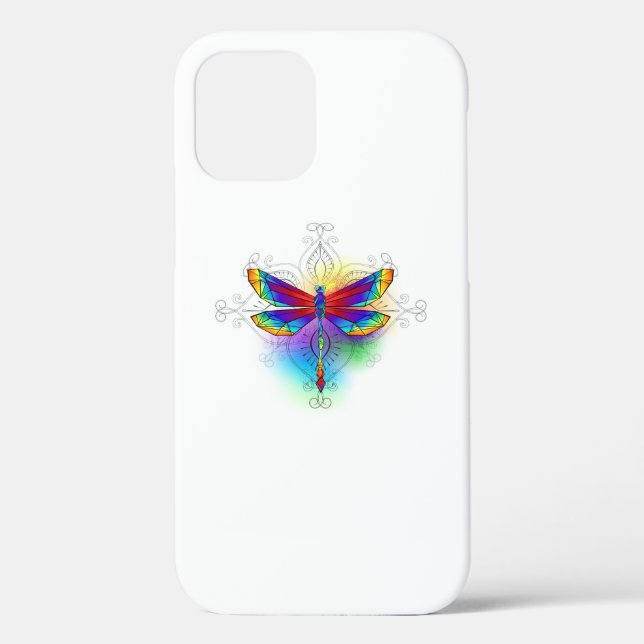 Rainbow Polygonal Dragonfly Case-Mate iPhone Case (Back)